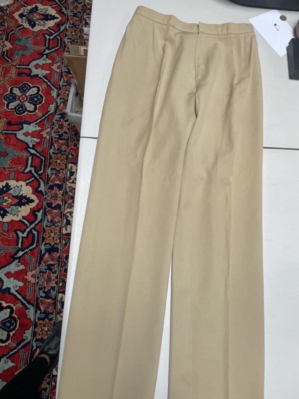 Women’s Bloomingdales pure wool Straight-Leg beige Pants size M